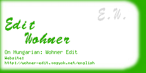 edit wohner business card